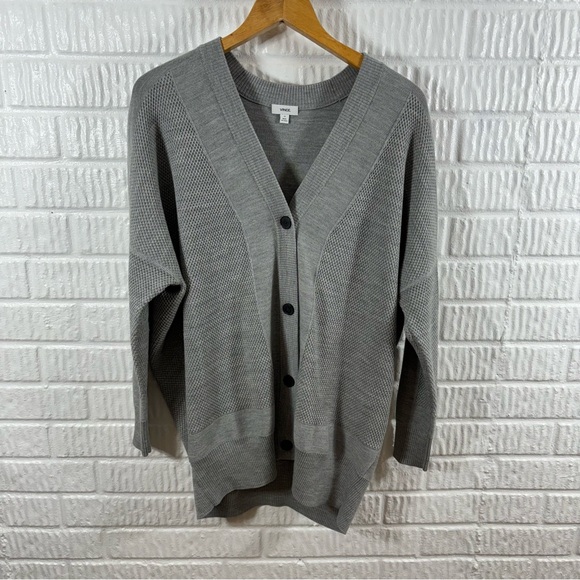 Vince Double Face Cardigan Wool Silk XS Oversized - Picture 3 of 7